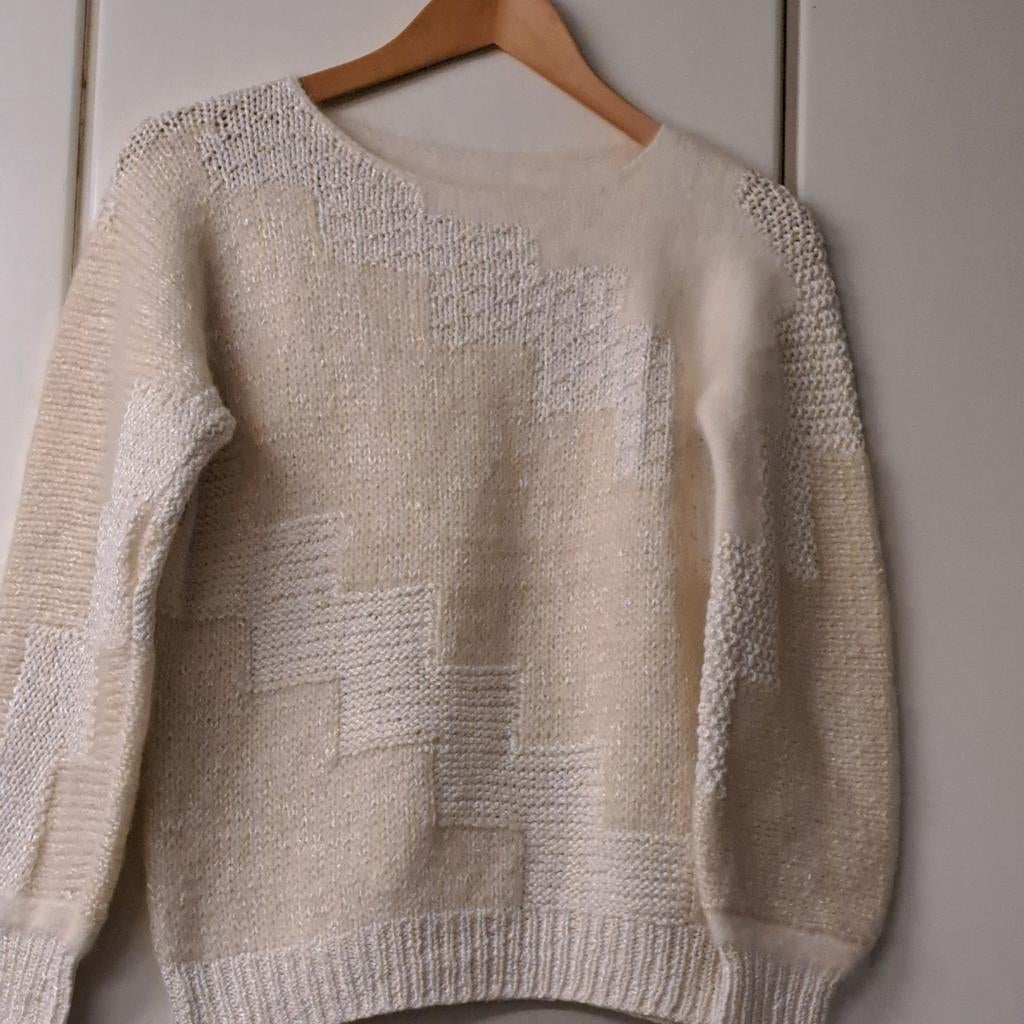 Bouton d'or handgebreid angora, kid mohair lurex Nieuwstaat, Kleding | Dames, Ophalen of Verzenden, Nieuw, Wit