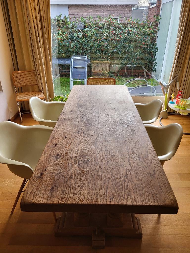 Rustiek eiken tafel, Table a manger chêne, Oak dining table, Antiquités & Art, Antiquités | Meubles | Tables, Enlèvement