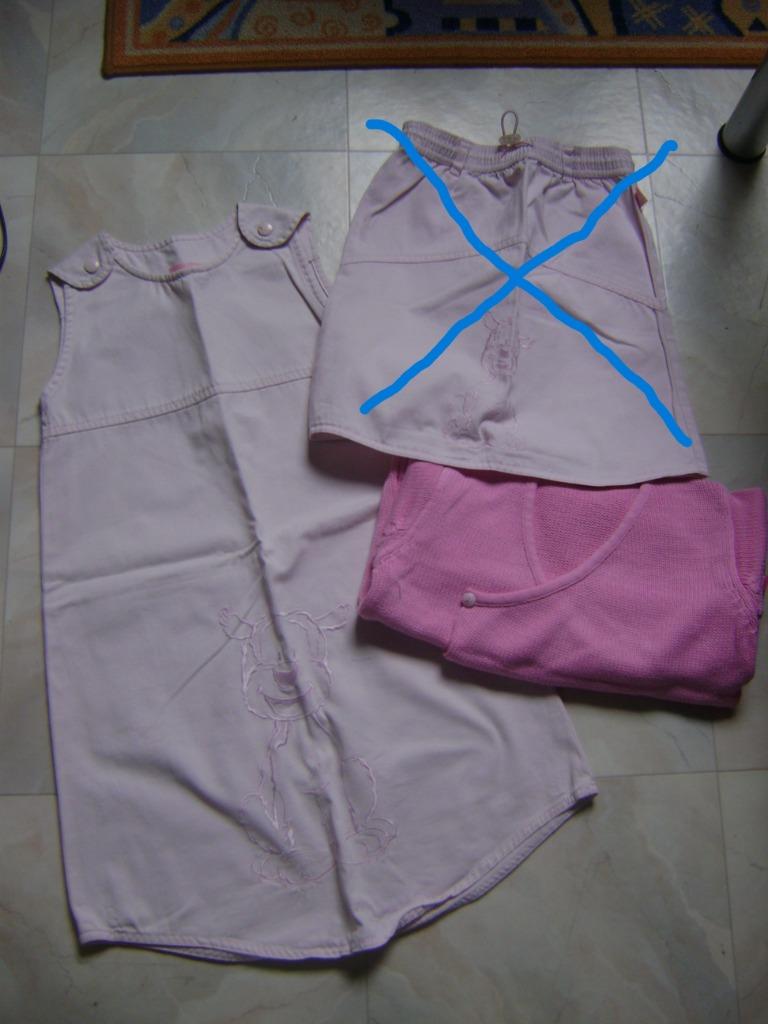 robe et pull roses en taille 128, Enlèvement ou Envoi, Comme neuf, Fille, Robe ou Jupe