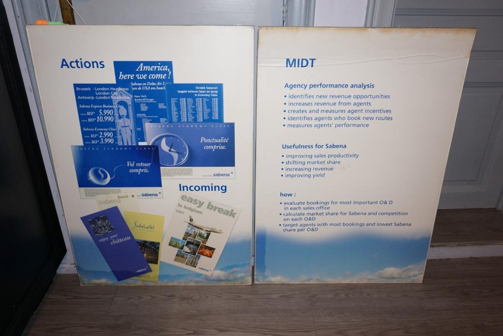 sabena 2 grote pancartes van sabena actions - 140 cm x 100 c, Verzamelen, Ophalen of Verzenden