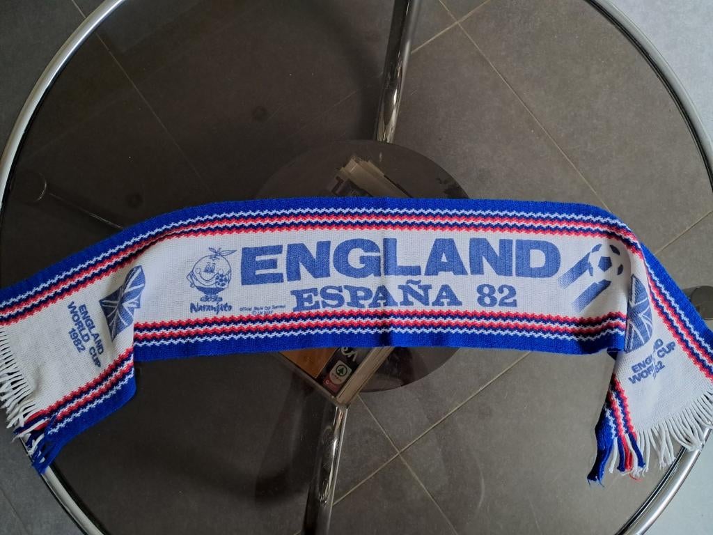Vintage voetbalsjaal '82 Engeland WK Spanje, Ophalen of Verzenden, Zo goed als nieuw