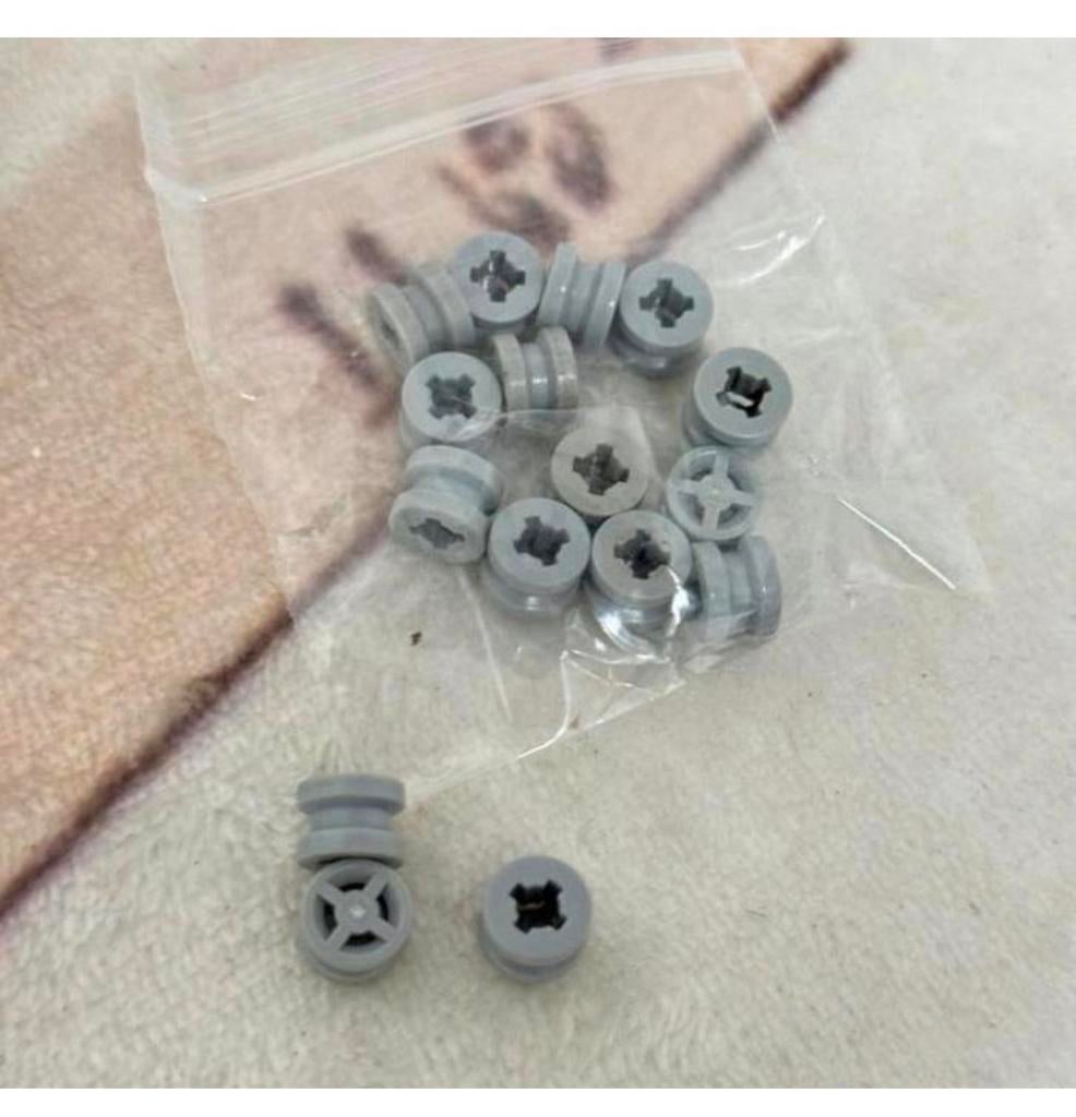 16x LEGO Part No 4624 Wheel 8mm x 6mm wiel wielen grijs, Ophalen of Verzenden, Zo goed als nieuw, Losse stenen, Lego