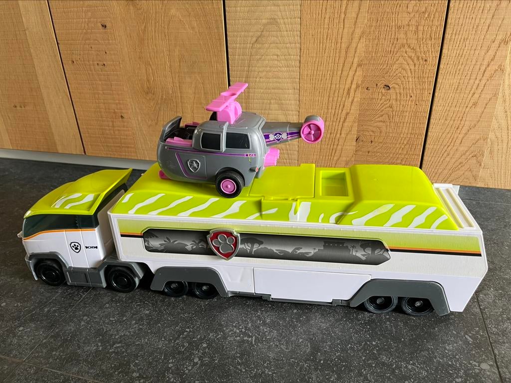 Groene paw patrol bus en helikopter Sky, Ophalen, Gebruikt