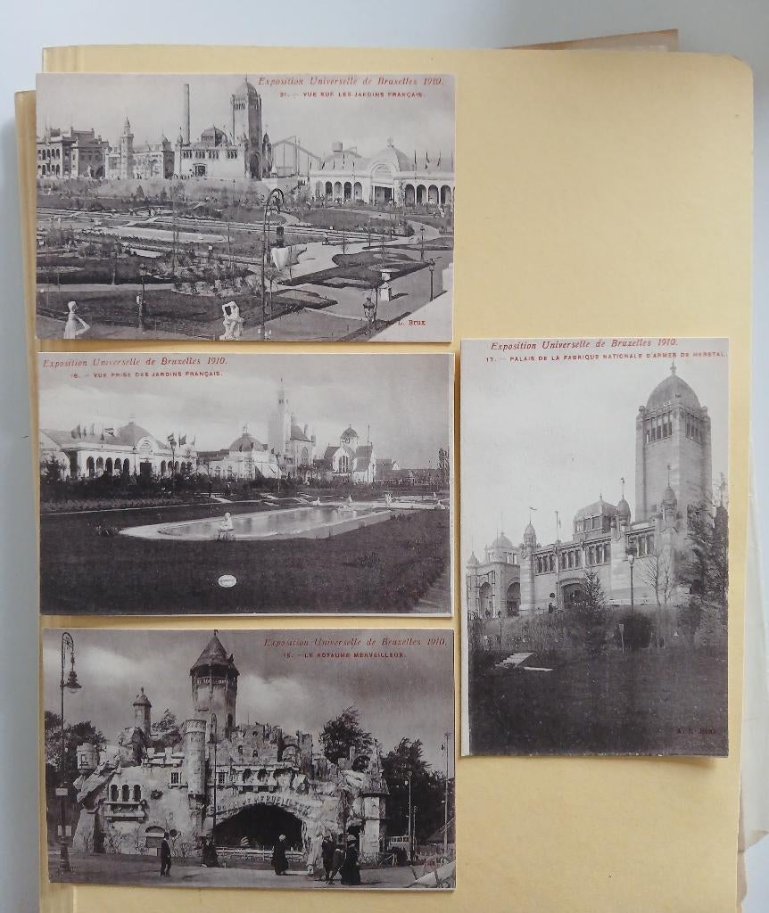 Très beau lot de 4 cartes postales de 1910 - Bruxelles expo, Collections, Enlèvement ou Envoi, Avant 1920, Non affranchie