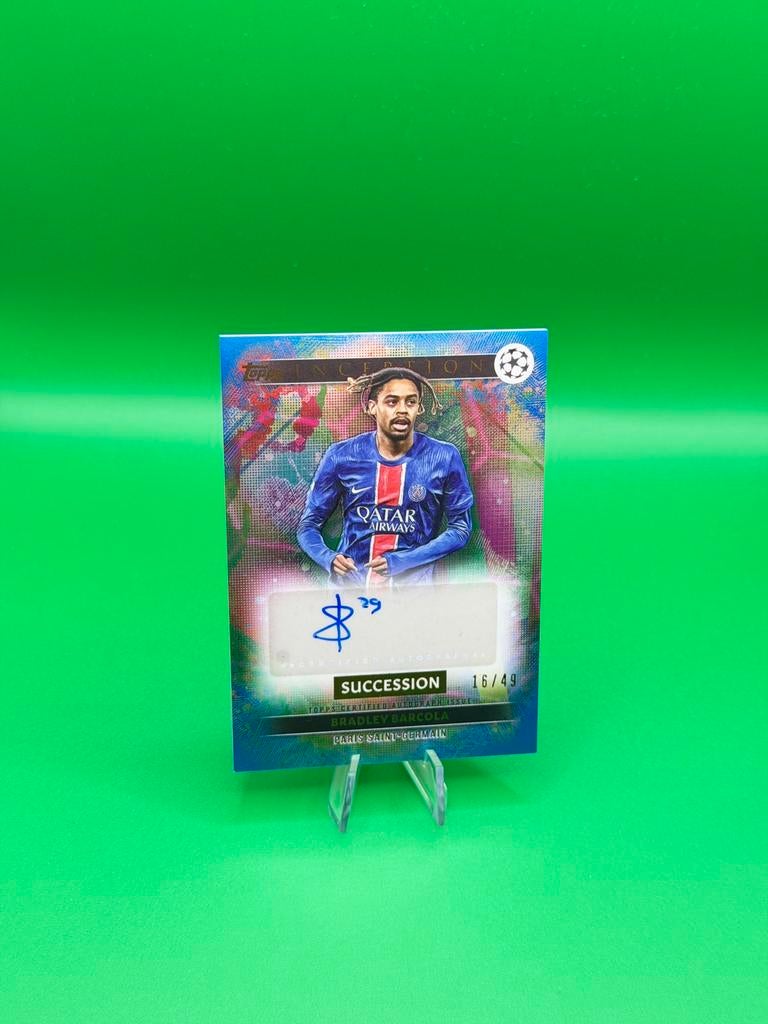 2024-25 Topps Inception Succession Bradley Barcola Auto /49, Ophalen of Verzenden, Zo goed als nieuw, Meerdere plaatjes