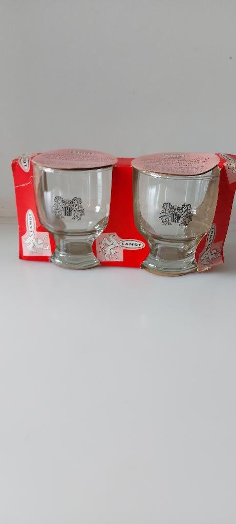 Lamot 2 oude verzamel glazen in originele verpakking, Verzamelen, Biermerken, Ophalen of Verzenden, Nieuw, Glas of Glazen, Overige merken