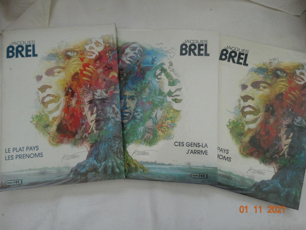 2 Bd - sur "Brel - ses chansons dessinées par + dessinateurs, Boeken, Stripverhalen, Gelezen, Meerdere stripboeken, Ophalen of Verzenden