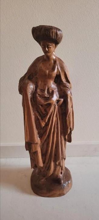 Houten beeld in eik, Antiek en Kunst, Kunst | Beelden en Houtsnijwerken, Ophalen