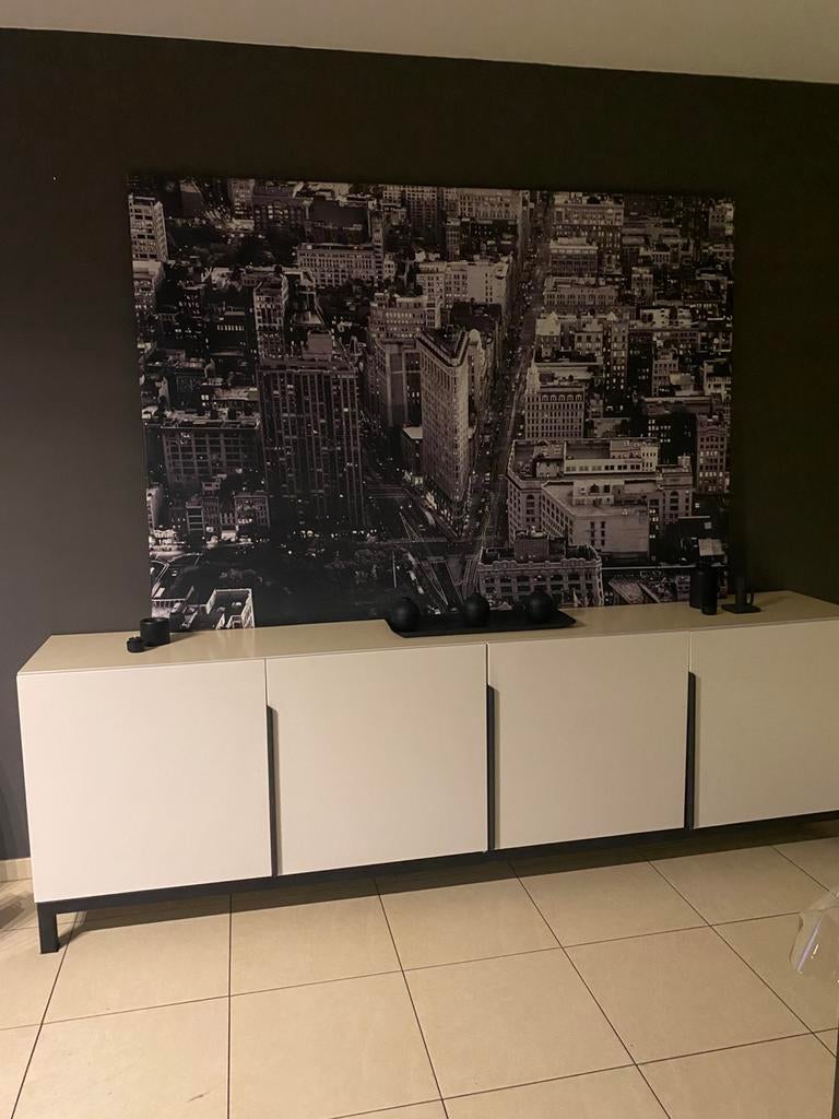 Salle à manger  blanche dressoir plus  table, Enlèvement, Comme neuf