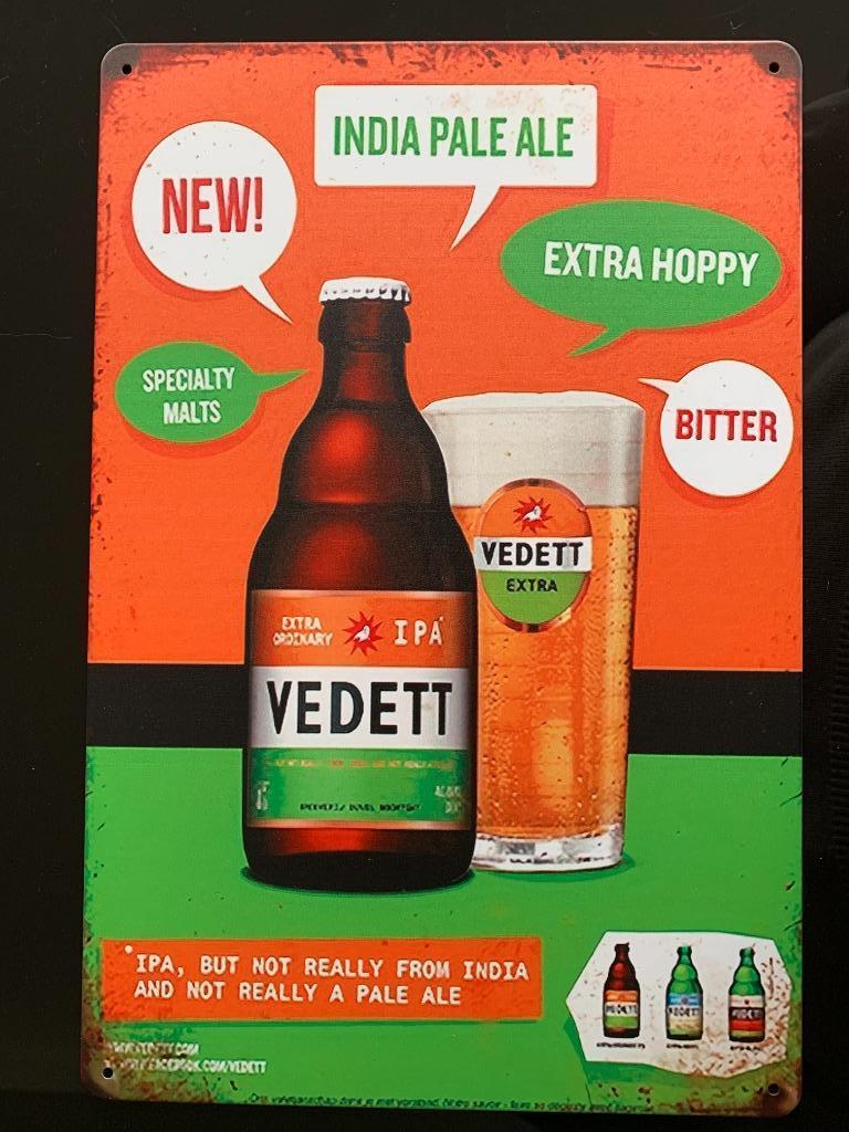 Biermerk VEDETT, Ophalen of Verzenden, Nieuw, Reclamebord, Plaat of Schild, Overige merken