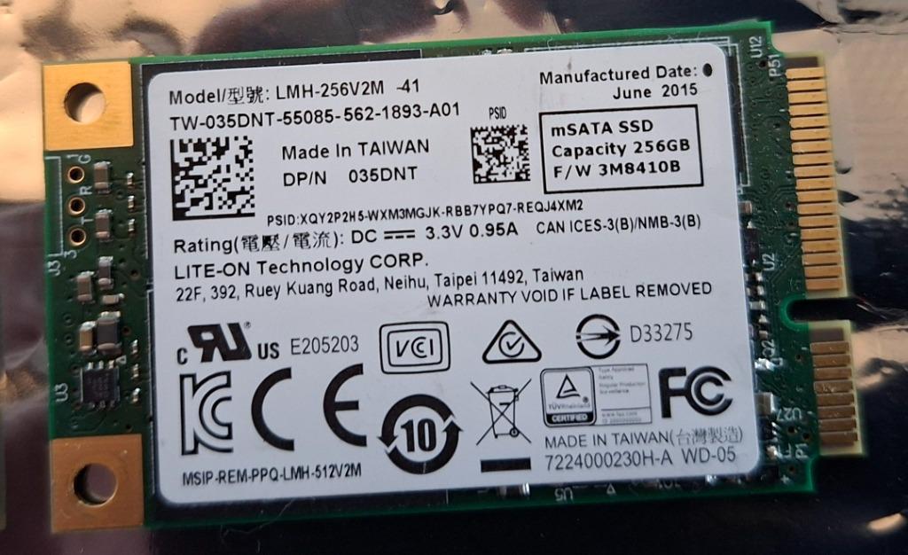 5 x Lite-On 256GB mSATA SSD, Intern, Gebruikt, 256GB, SSD