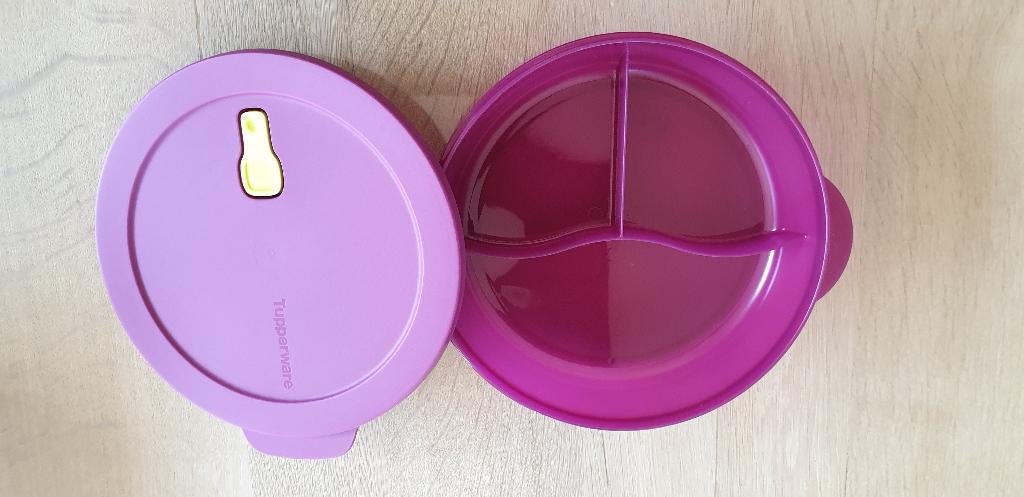 Tupperware crystalwave magnetron verdeel bord, Huis en Inrichting, Ophalen of Verzenden, Zo goed als nieuw, Paars, Overige typen