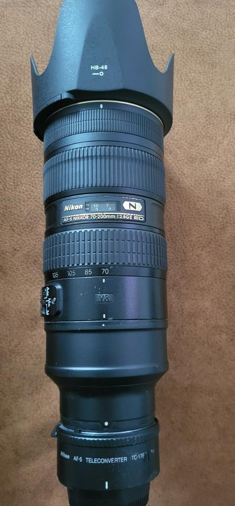 Nikon Afs 70-200mm 2,8 VR II, Nikon TC 1.7 II teleconverter, Ophalen of Verzenden, Zo goed als nieuw, Telelens, Zoom