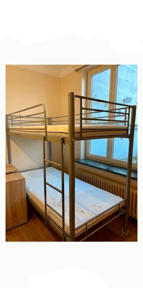 stapelbed metaal, Huis en Inrichting, Slaapkamer | Stapelbedden en Hoogslapers, 90 cm, Eenpersoons, 160 tot 180 cm, Ophalen of Verzenden