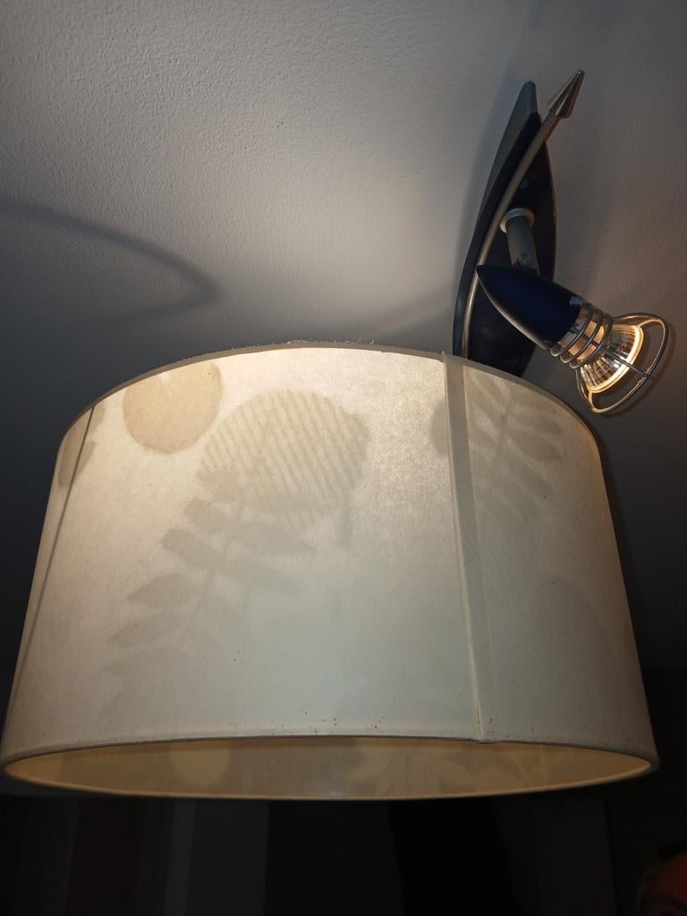 Abat-jour blanc avec effet feuilles, Maison & Meubles, Enlèvement, Blanc