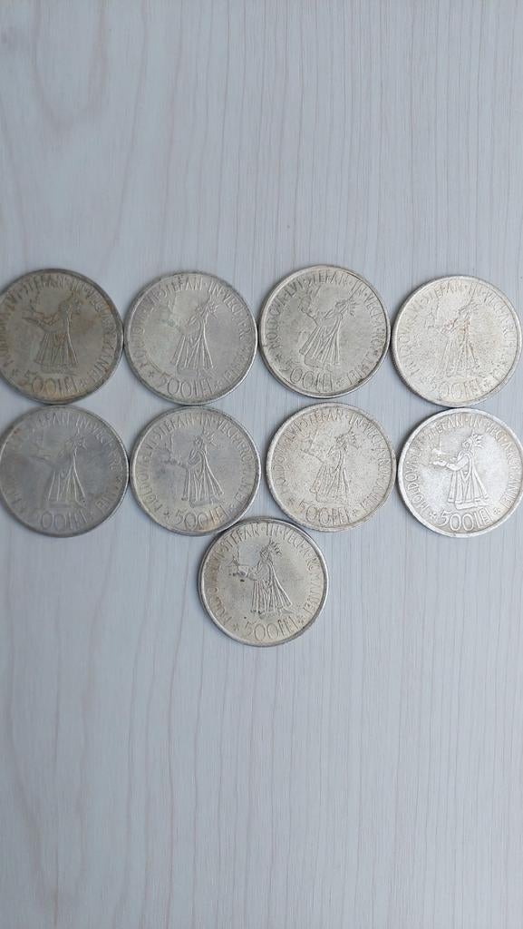 9x 1941 Romania 500 Lei Silver Coin Rplica- Stefan, Timbres & Monnaies, Monnaies | Belgique, Enlèvement ou Envoi