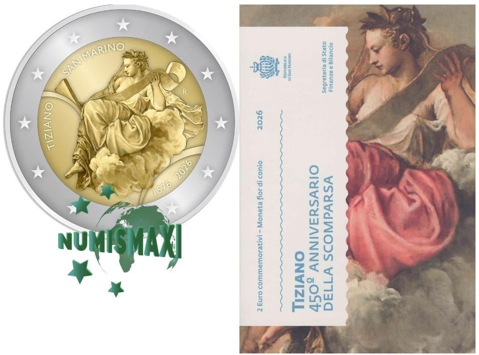 2 euros Saint-Marin 2026 Tiziano sous blister, Enlèvement ou Envoi, Saint-Marin, 2 euros