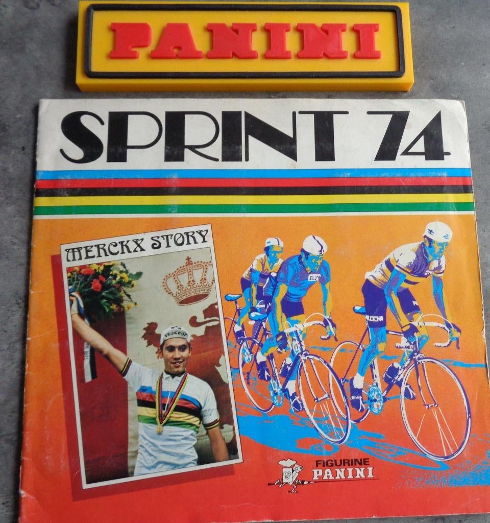 ALBUM D'AUTOCOLLANTS PANINI SPRINT 74 CYCLISTES 1974 MERCKX, Enlèvement ou Envoi, Autocollant