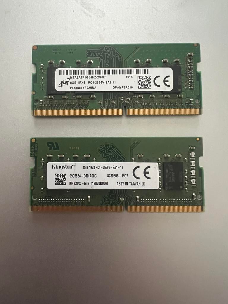 DDR4 2x 8GB sodimm 2666, Computers en Software, RAM geheugen, Ophalen, Zo goed als nieuw, DDR4