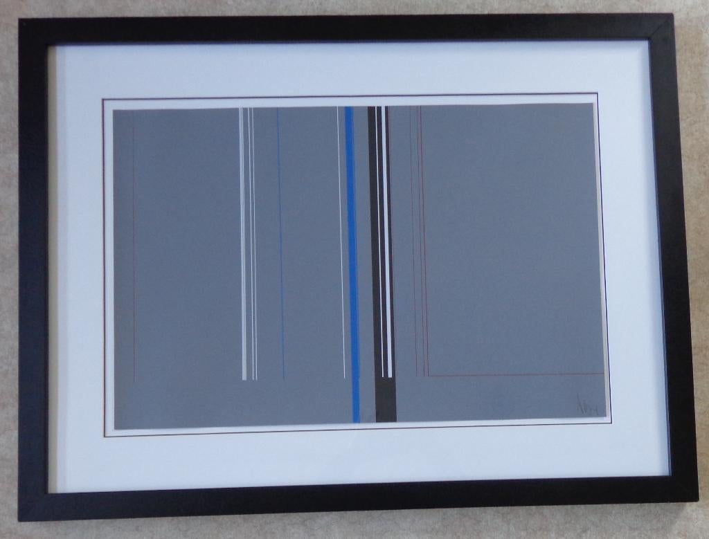 LUC PEIRE / GEOMETRIE / KLEURZEEFDRUK / 77x102cm / KADER, Enlèvement