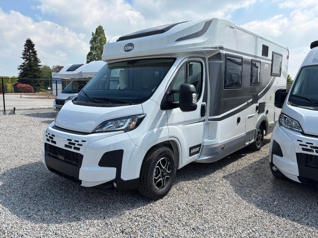 Te koop: Camper Miller Kansas - 5slp, keuken, oven, douche, Caravanes & Camping, Camping-cars, Fiat, Diesel, Automatique, Siège en L