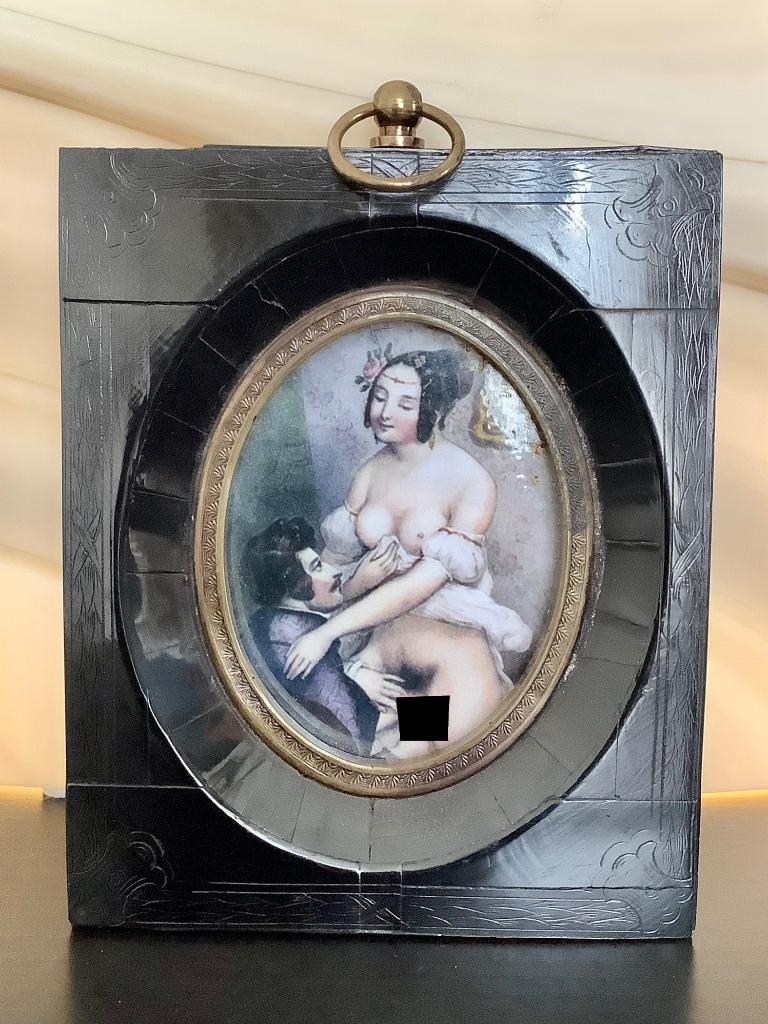 EROTISCHE MINIATUUR ILLUSTRATIE EDOUARD HENRI ARVIL., Ophalen