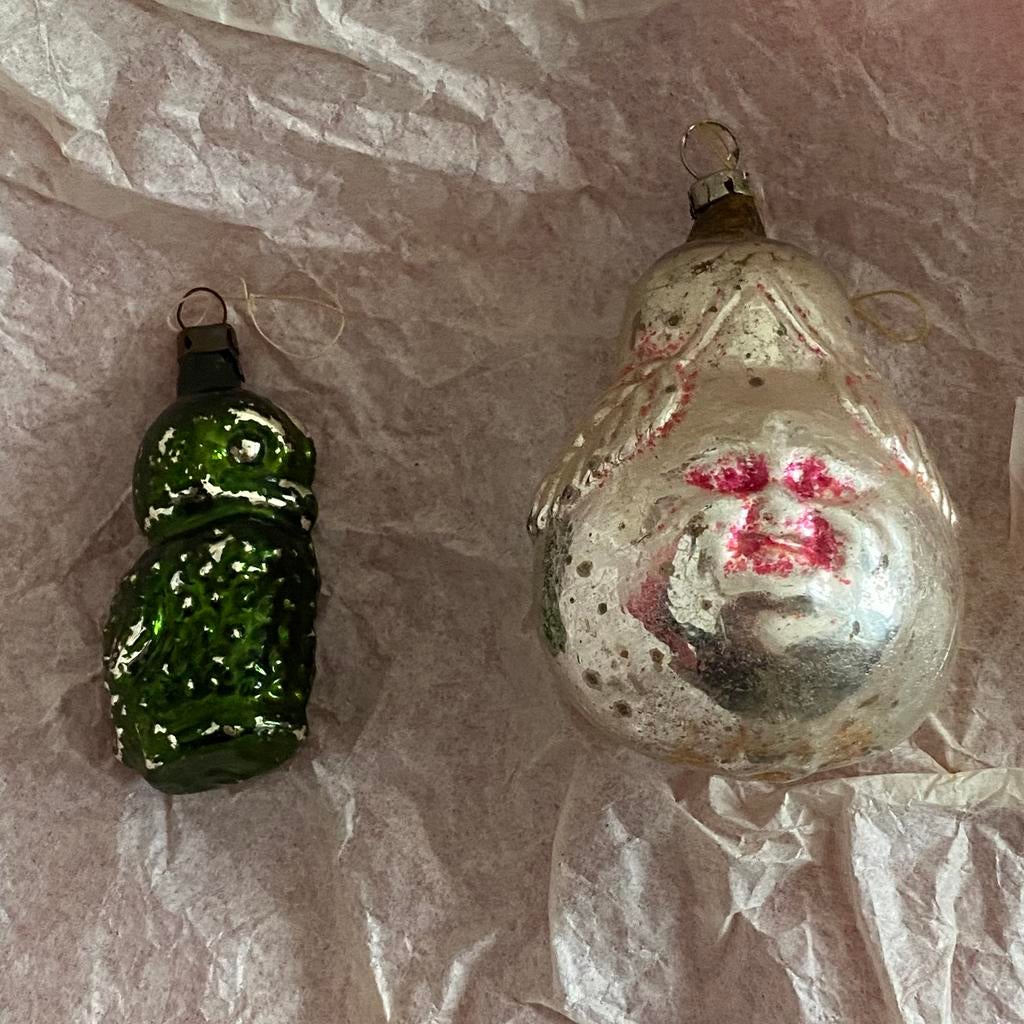 Vintage en zeldzame kerstballen, peerkop, kuiken, Ophalen of Verzenden, Zo goed als nieuw