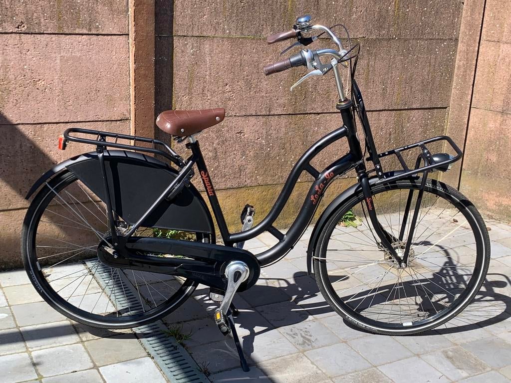 Heel mooie mat zwarte damesfiets Lola-Jo van Sparta, Fietsen en Brommers, 47 tot 50 cm, Ophalen, Zo goed als nieuw, Versnellingen