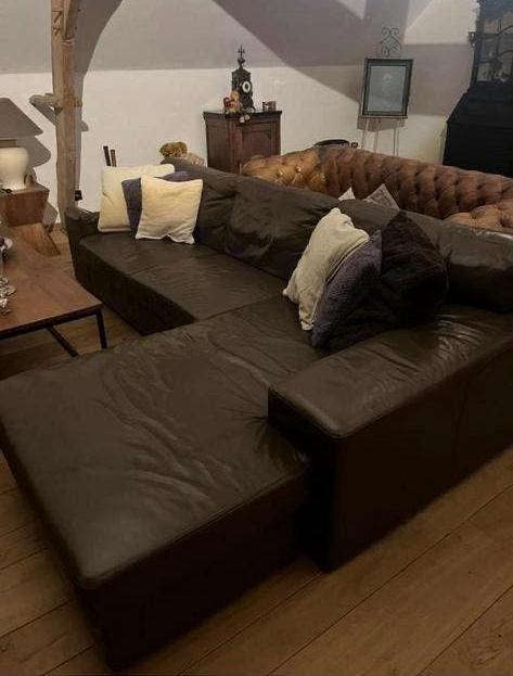 Lederen zetel, Ophalen, Zo goed als nieuw