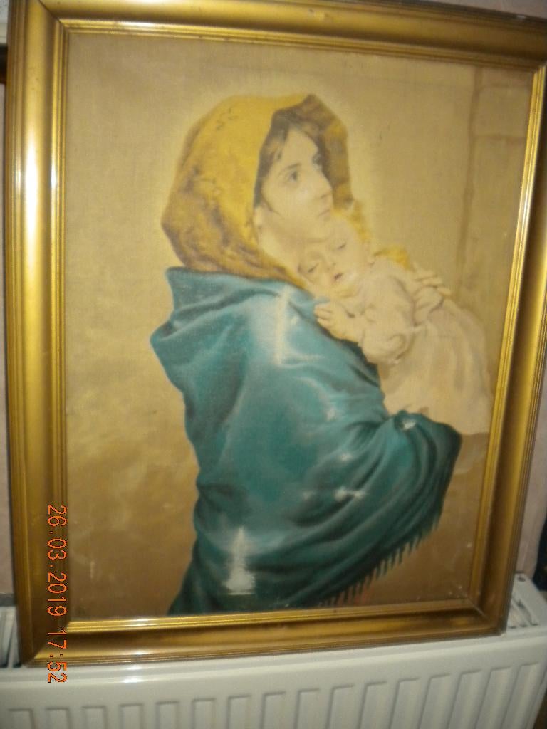 Wanddecoratie met een moeder/kindje erop, Ophalen