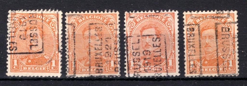 Estampillé à 135 1915 - King Albert 1, Timbres & Monnaies, Timbres | Europe | Belgique, Enlèvement ou Envoi, Affranchi, Oblitéré