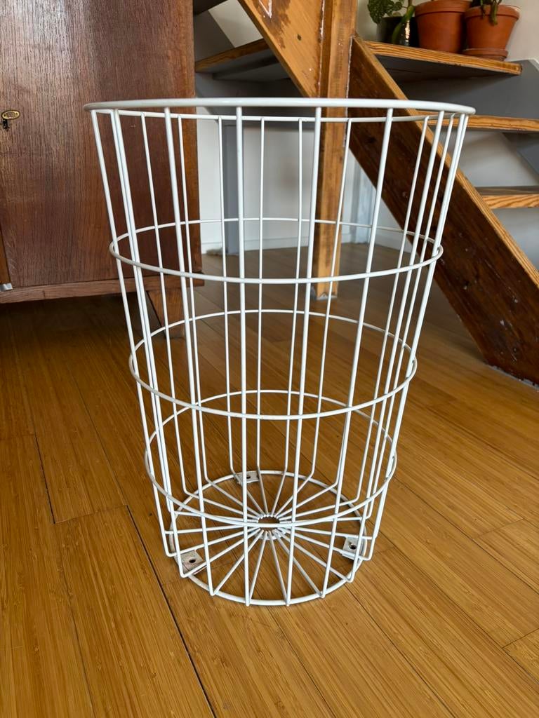 Panier de rangement en metal blanc, Enlèvement, Comme neuf, Panier