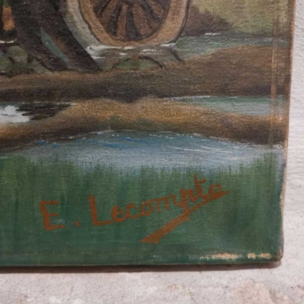 Charrette au champ (1930) — E. Lecompte (pseud. Magritte ?), Enlèvement