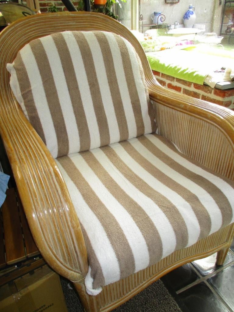 Zeer comfortabele vintage zetel in rotan, Enlèvement, Comme neuf, Une personne, Osier ou Rotin