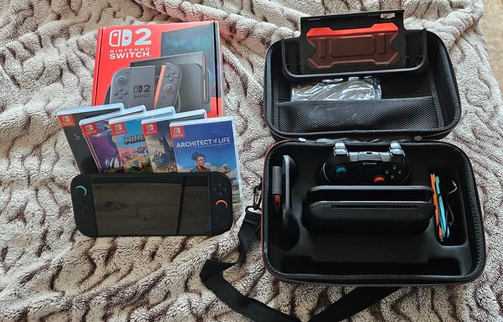 Switch 2 met games en accessoires als nieuw, Games en Spelcomputers, Spelcomputers | Nintendo Switch, Ophalen, Met games, Met 2 controllers