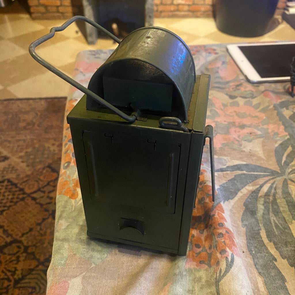 Antieke spoorweglamp w2 met lont, Antiek en Kunst, Ophalen of Verzenden, Koper