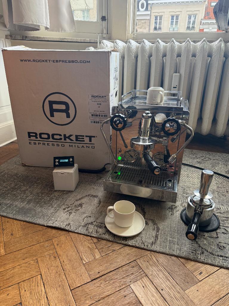 Rocket Espresso R58 V1 Dual Boiler E61 Rotary Pump PID + box, Elektronische apparatuur, Koffiezetapparaten, Gebruikt, Gemalen koffie
