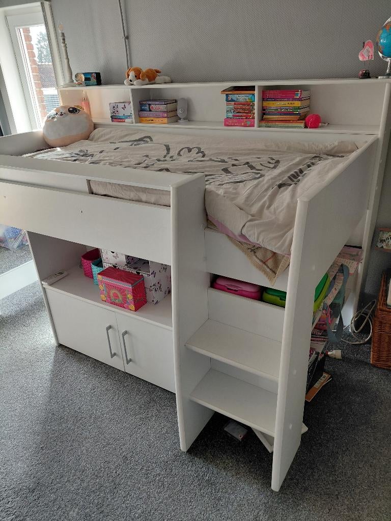 Hoogslaper plus bureau, Kinderen en Baby's, Kinderkamer | Stapelbedden en Hoogslapers, Ophalen, Gebruikt, Hoogslaper