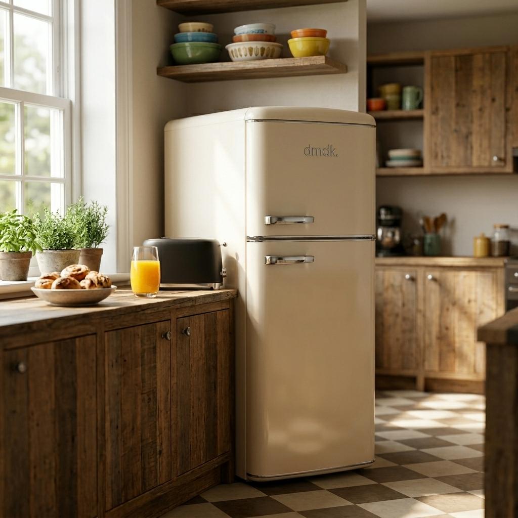 DMDK DKC2 vrijstaand koel-vries combinatie retro koelkast, 200 liter of meer, Verzenden, Nieuw, 140 tot 160 cm