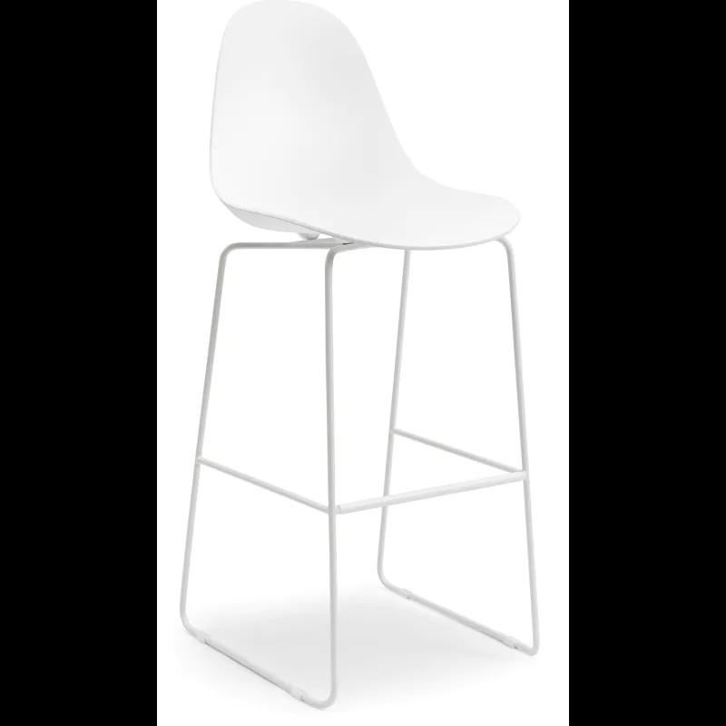 Barkruk in wit aluminium en witte kunststof kuip

(2stuks), Ophalen, Kunststof