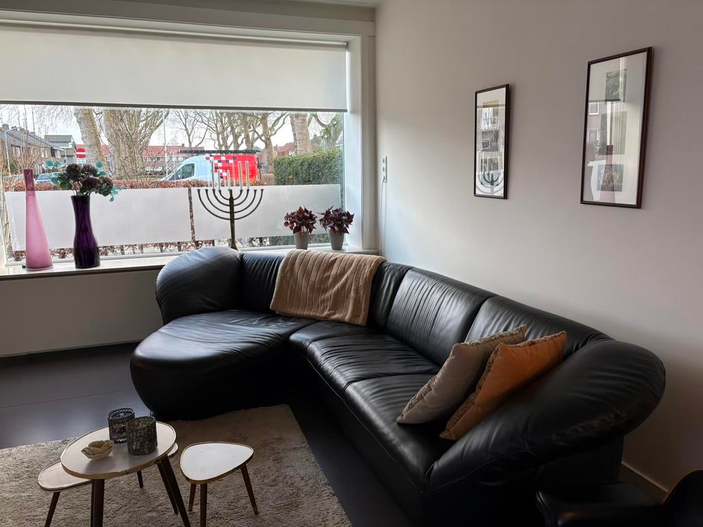 Leolux Gynko leder 3 zits met chaise longue, Ophalen, Zo goed als nieuw, Leer, Modern