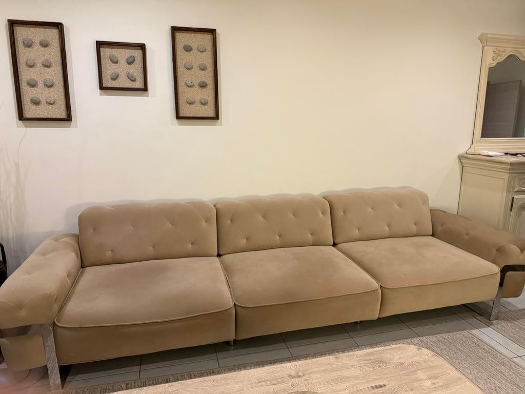 Sofa beige taupe, Ophalen, Zo goed als nieuw, Metaal