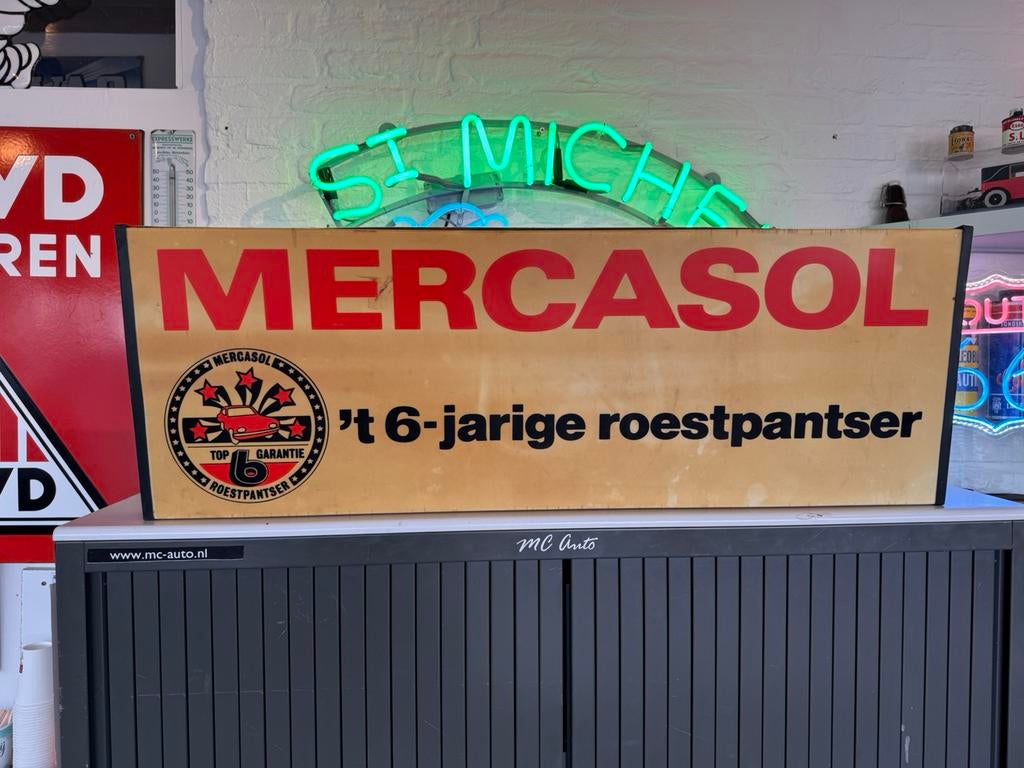 Ancienne boîte à lumière publicitaire Mercasol, Enlèvement, Utilisé, Table lumineuse ou lampe (néon)