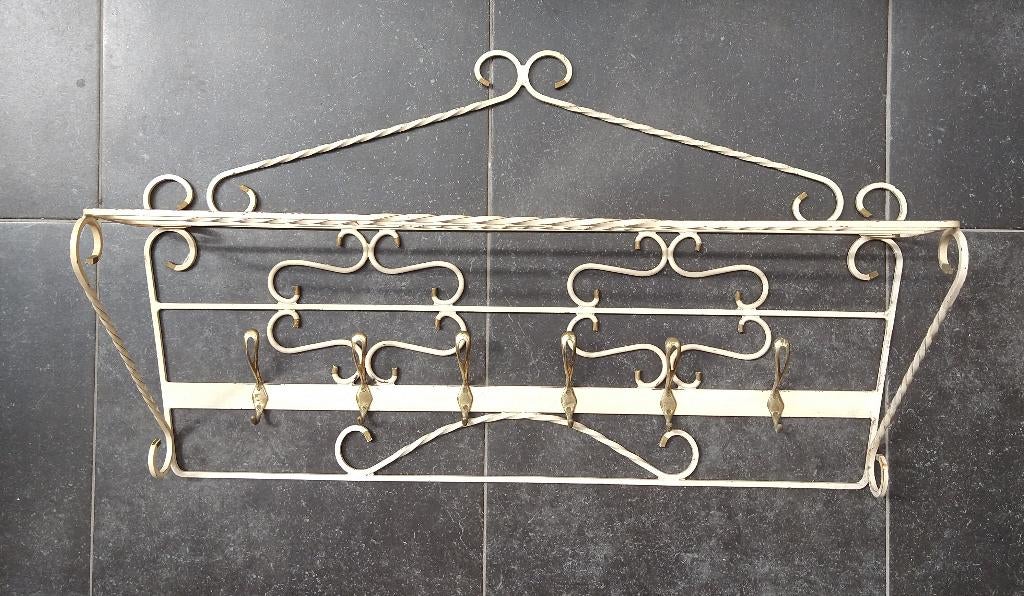 Smeedijzeren hangkapstok + parapluhouder, Antiek en Kunst, Ophalen