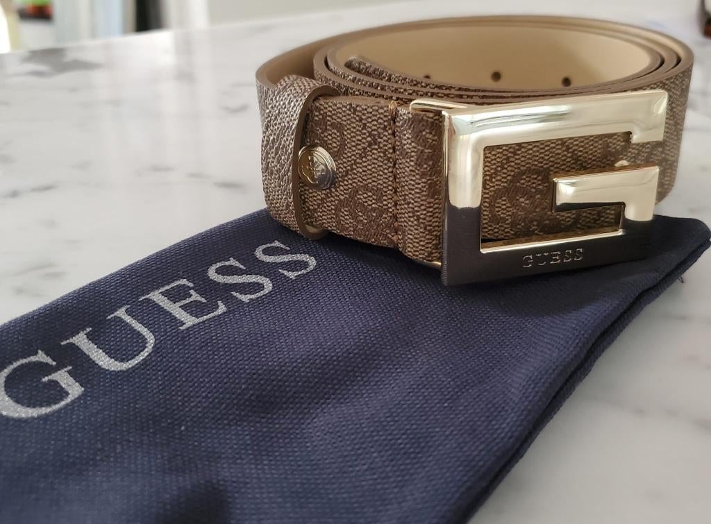 Lederen GUESS ceintuur camel, 80 tot 90 cm, Echt leder, Nieuw, Tailleriem