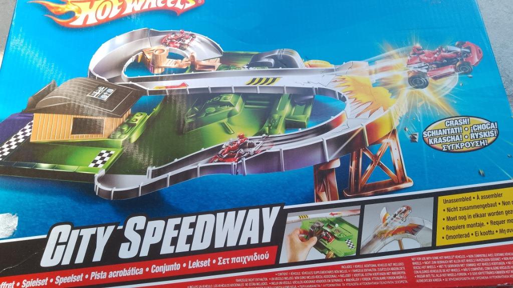Autobaan HotWheels, Ophalen, Zelf te bouwen, Zo goed als nieuw, Hot Wheels