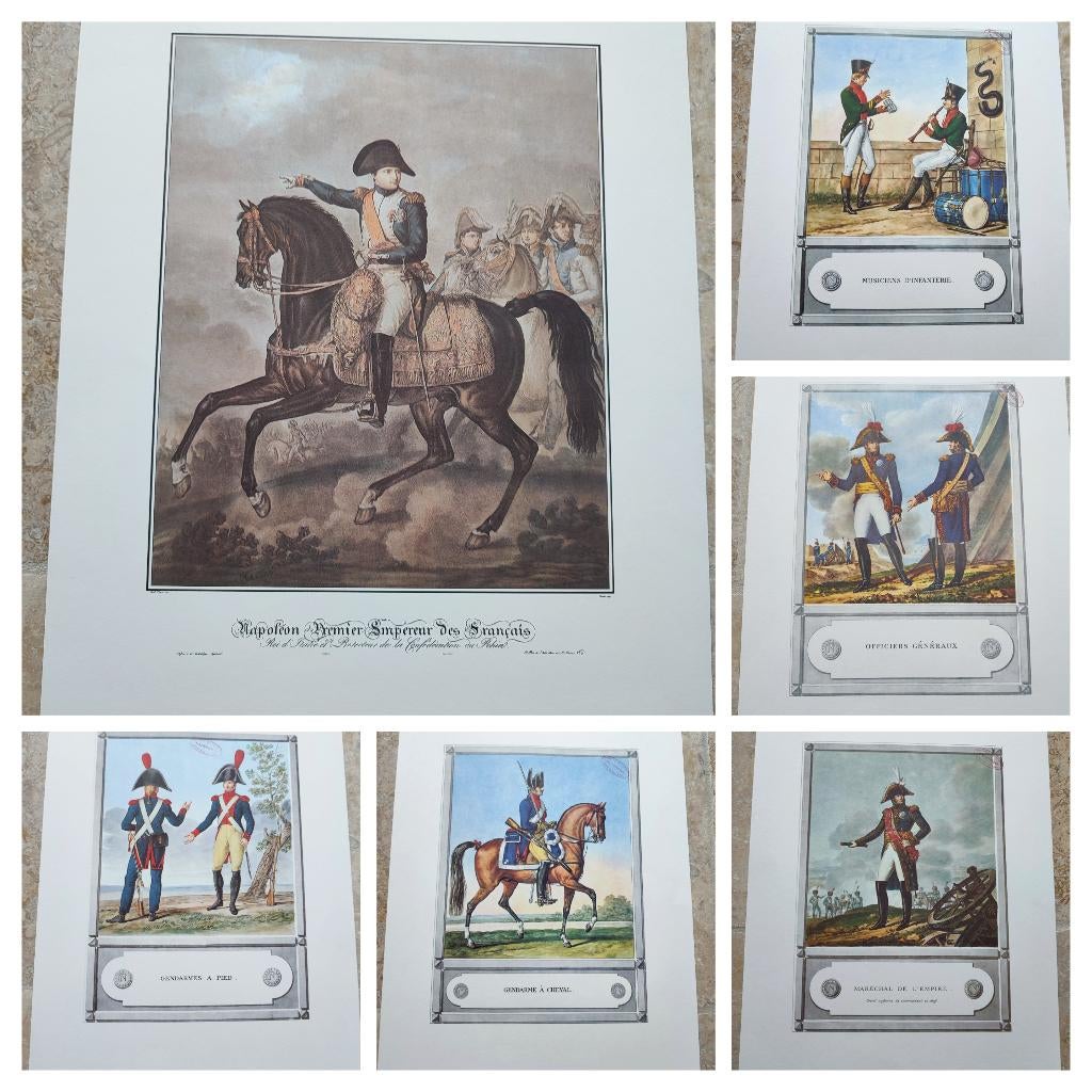 Kledingreglement Frans leger onder Napoleon 11 prenten 28x38, Ophalen of Verzenden, Overige soorten, Overige typen