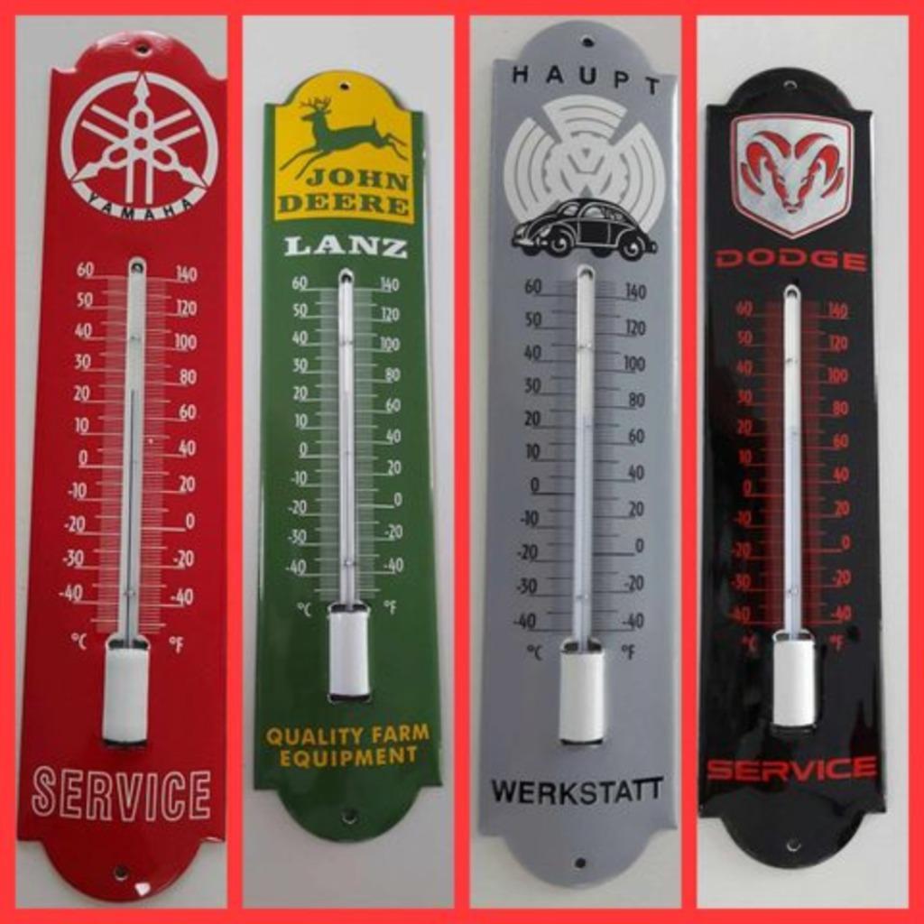 Yamaha Dodge VW tractor Skoda Ford emaillen thermometer, Enlèvement ou Envoi, Neuf, Panneau publicitaire