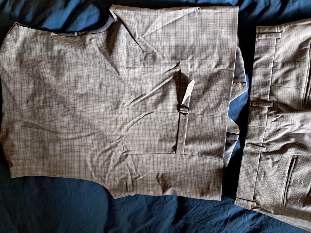 Debardeur + geklede broek met bijhorende Vans. Blauw grijs., Enlèvement ou Envoi, Comme neuf