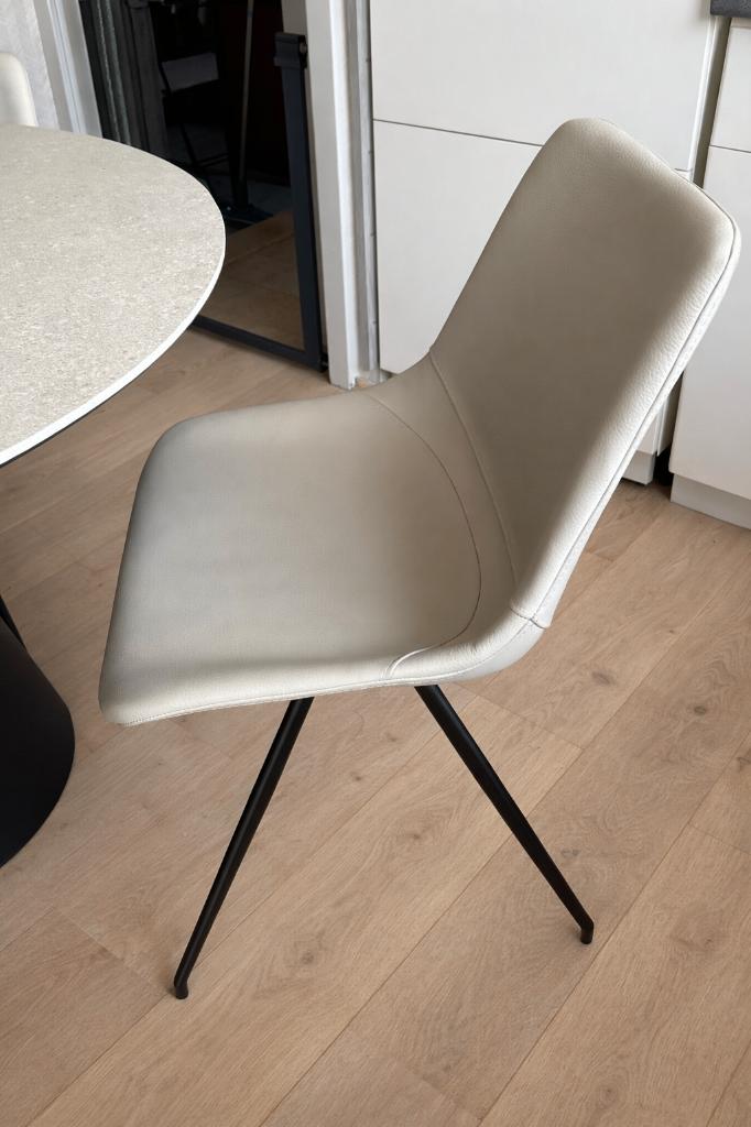 JUNTOO keramische tafel + 4 stoelen, Ophalen, Nieuw, Wit, Vier